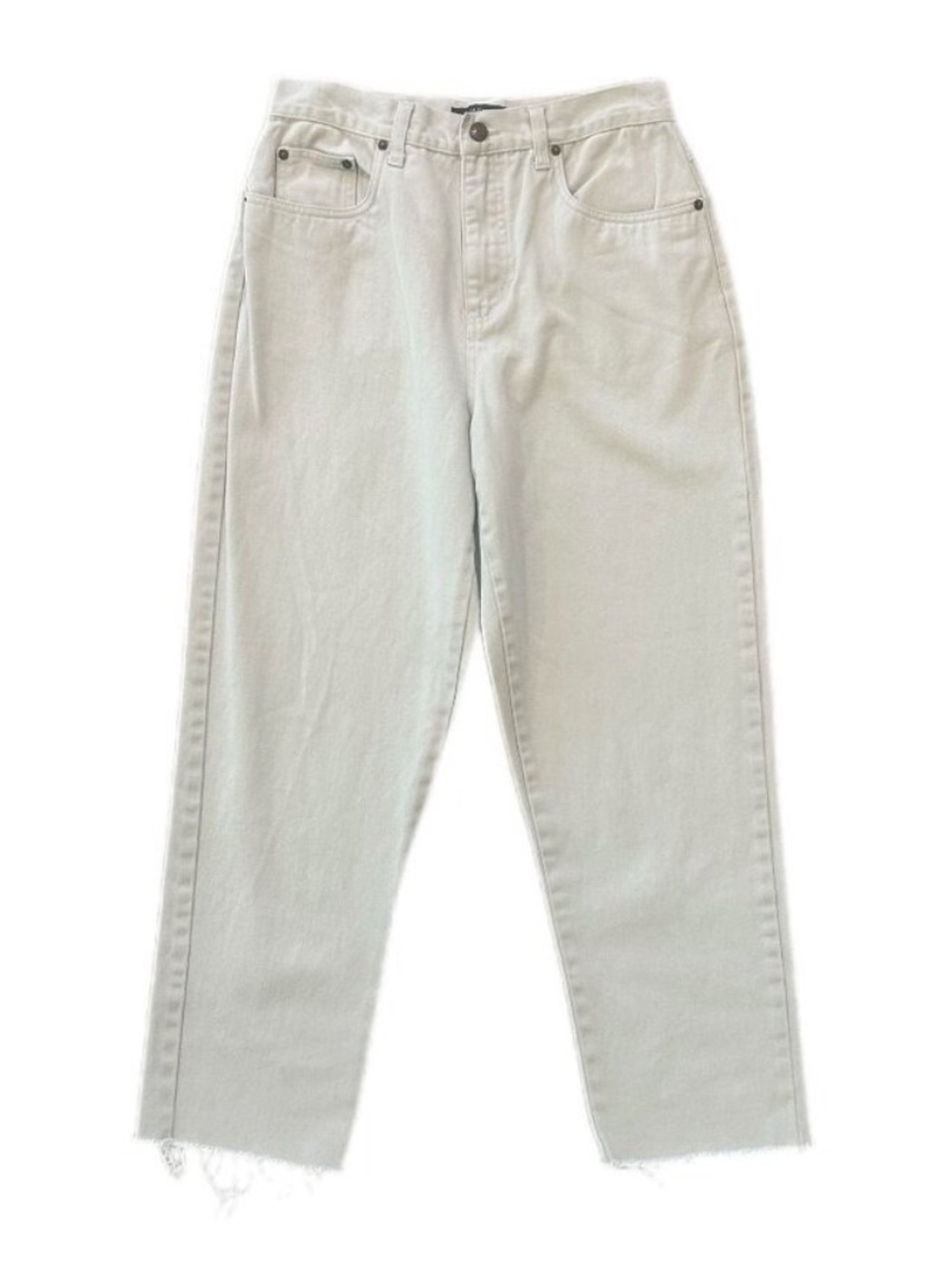 Vintage Bill Blass Easy Fit Jeans Size 10P White Denim High Rise Straight Leg